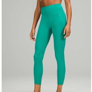 Lululemon High Rise Align Teal Green Cropped Pants 16